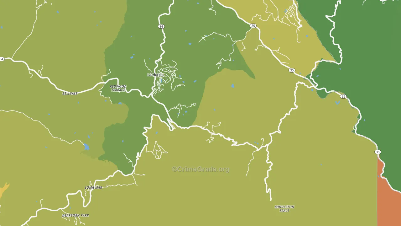 94020, CA Map of Vehicle Theft Rates
