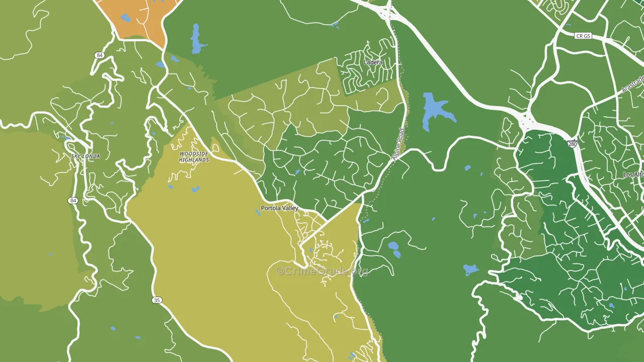 94028, CA Map of Vehicle Theft Rates