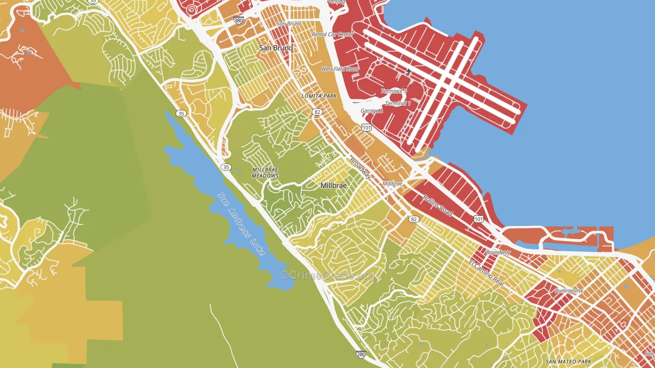 94030, CA Map of Vehicle Theft Rates