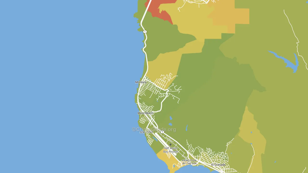 94037, CA Map of Vehicle Theft Rates