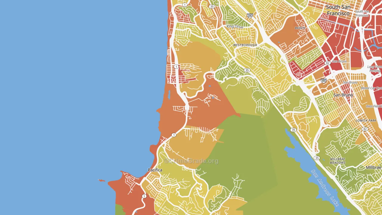 94044, CA Map of Vehicle Theft Rates