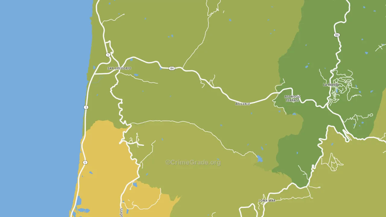 94074, CA Map of Vehicle Theft Rates