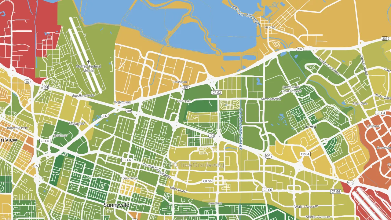 94089, CA Map of Vehicle Theft Rates