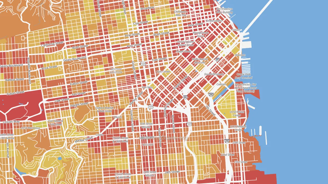 94103, CA Map of Vehicle Theft Rates