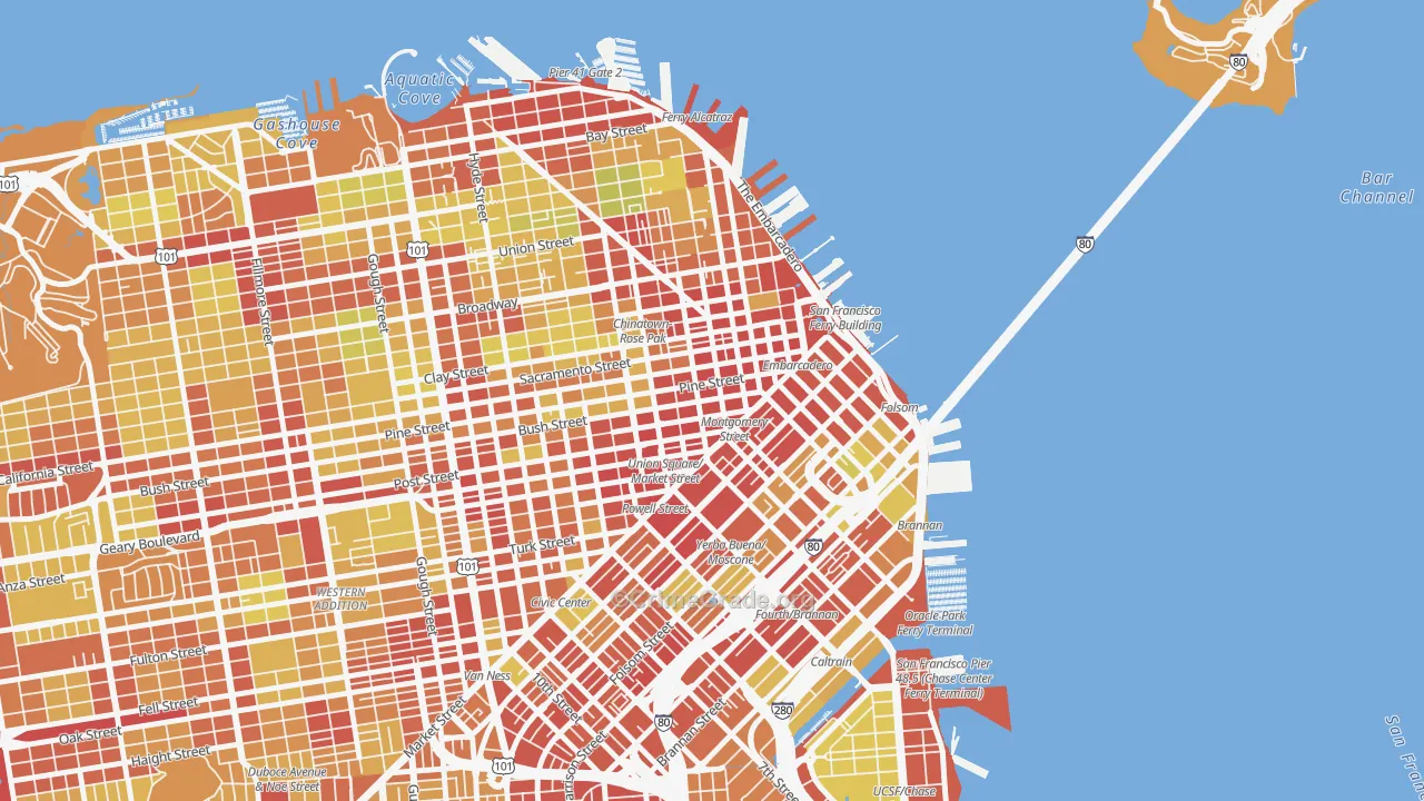 94104, CA Map of Vehicle Theft Rates