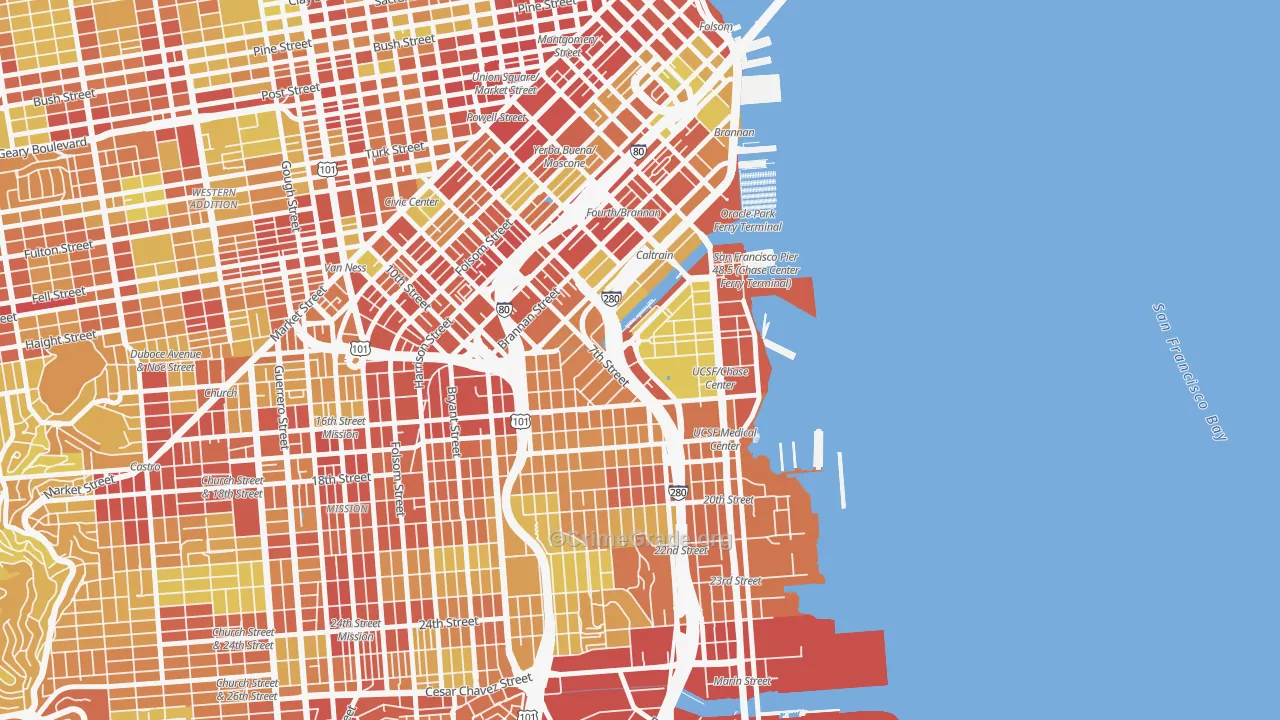 94107, CA Map of Vehicle Theft Rates