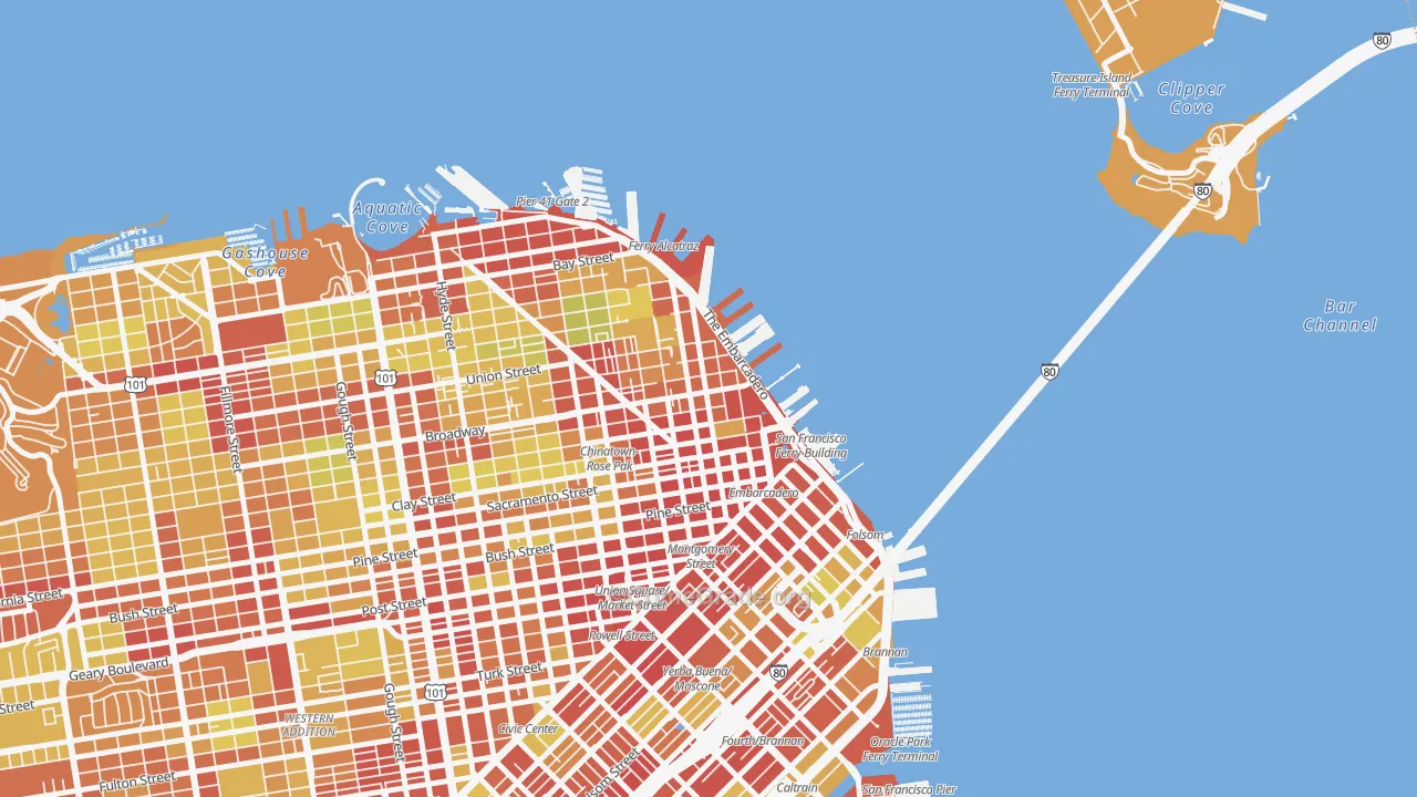 94111, CA Map of Vehicle Theft Rates