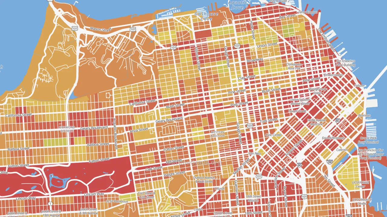 94115, CA Map of Vehicle Theft Rates