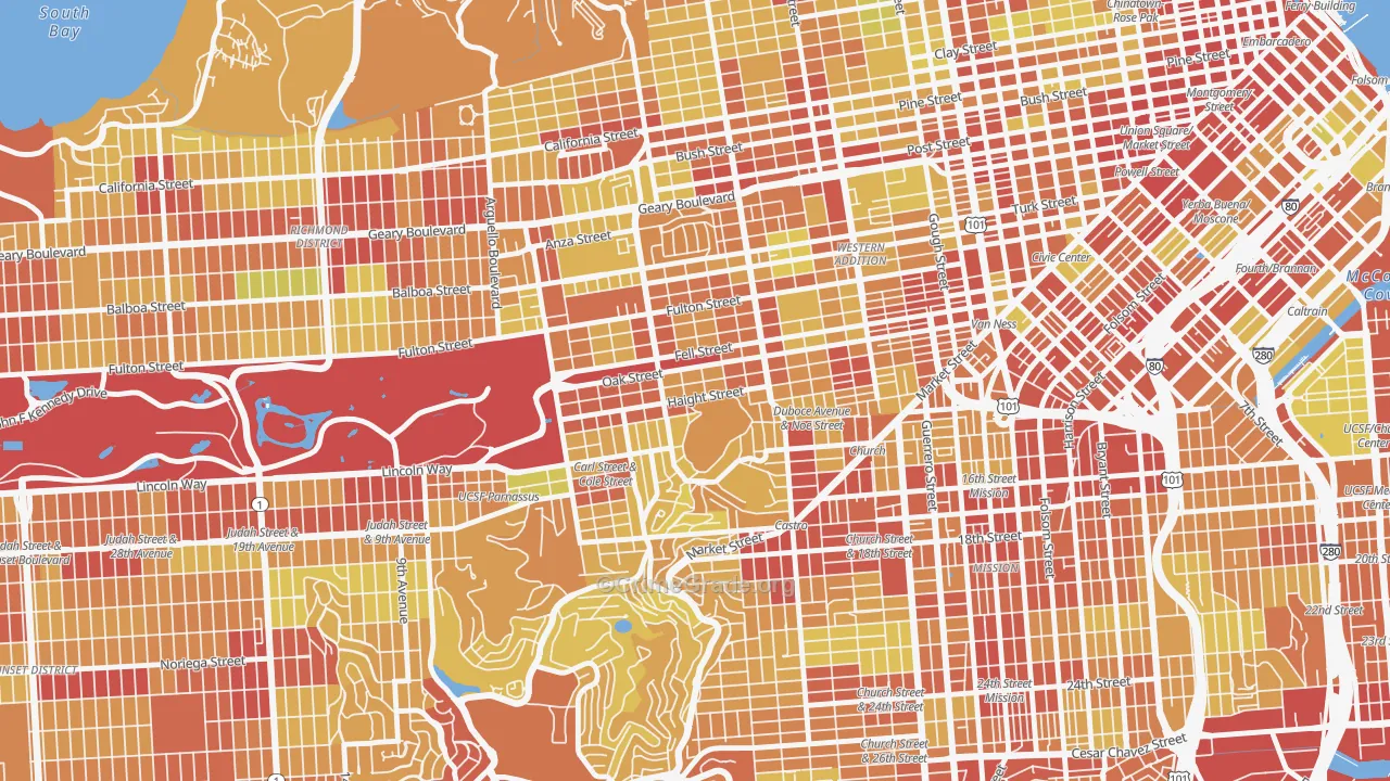 94117, CA Map of Vehicle Theft Rates