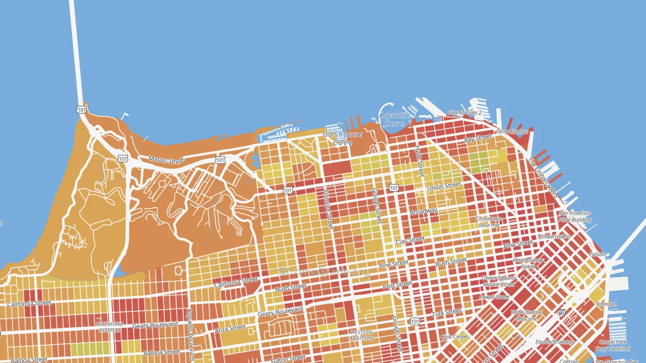 94123, CA Map of Vehicle Theft Rates