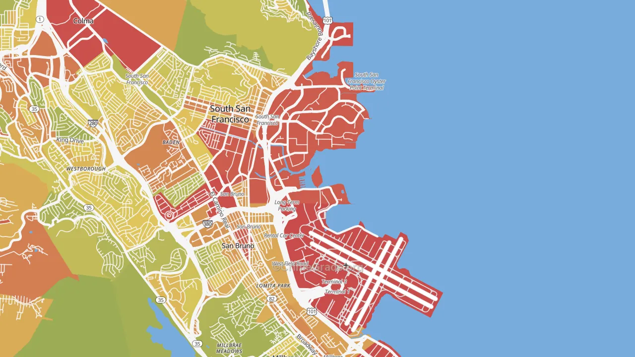 94128, CA Map of Vehicle Theft Rates