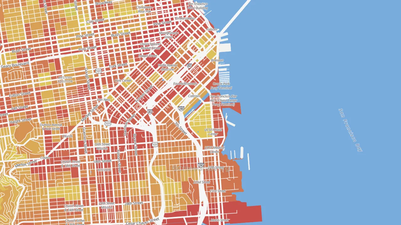 94158, CA Map of Vehicle Theft Rates