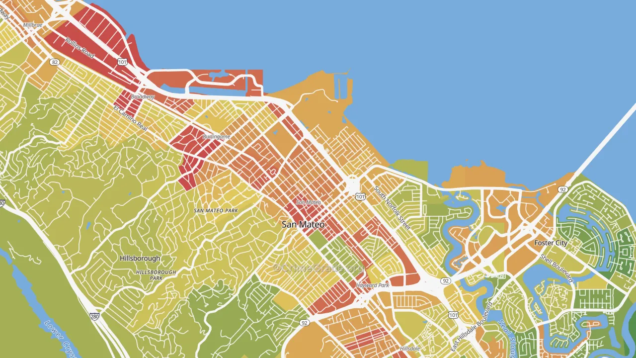94401, CA Map of Vehicle Theft Rates