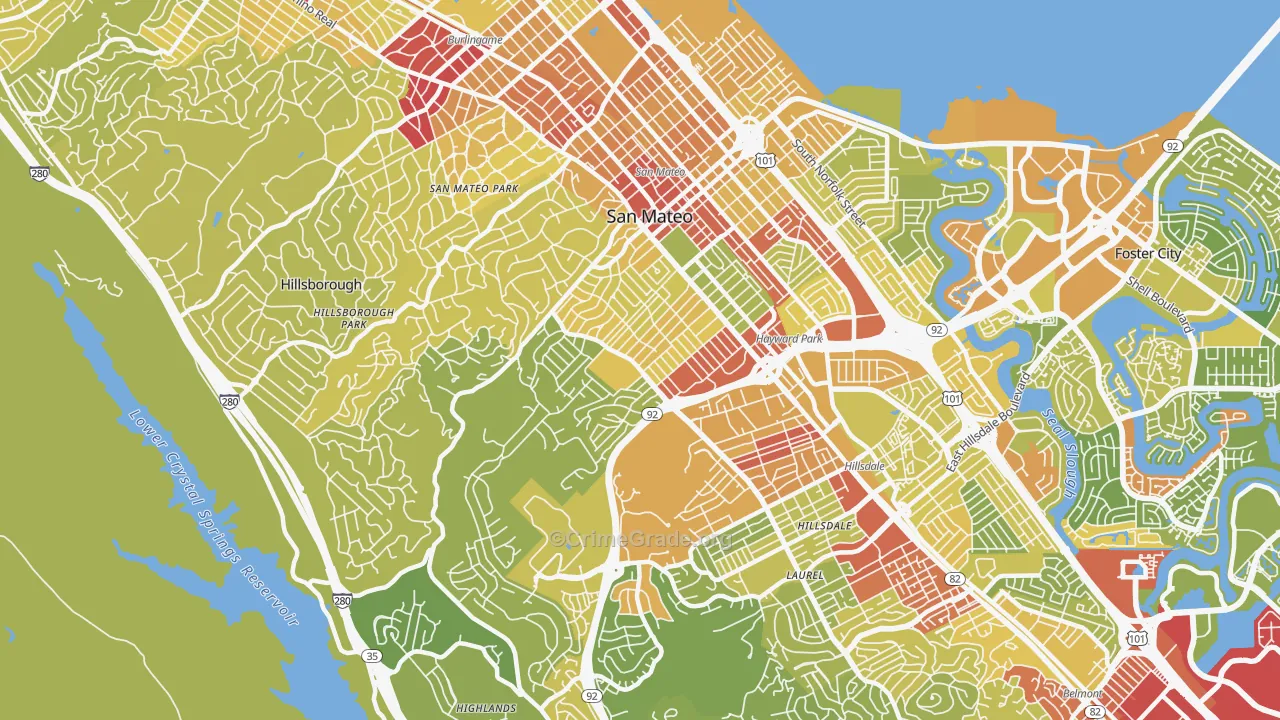 94402, CA Map of Vehicle Theft Rates