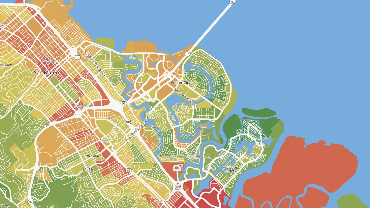 94404, CA Map of Vehicle Theft Rates