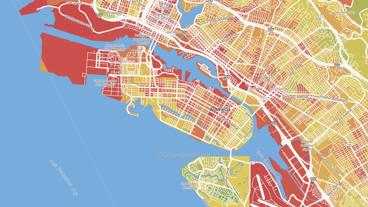 94501, CA Map of Vehicle Theft Rates
