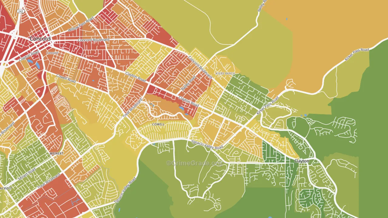 94521, CA Map of Vehicle Theft Rates