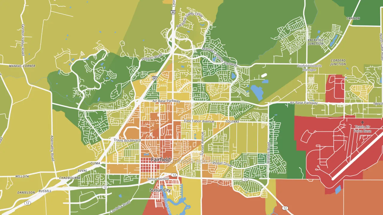 94533, CA Map of Vehicle Theft Rates