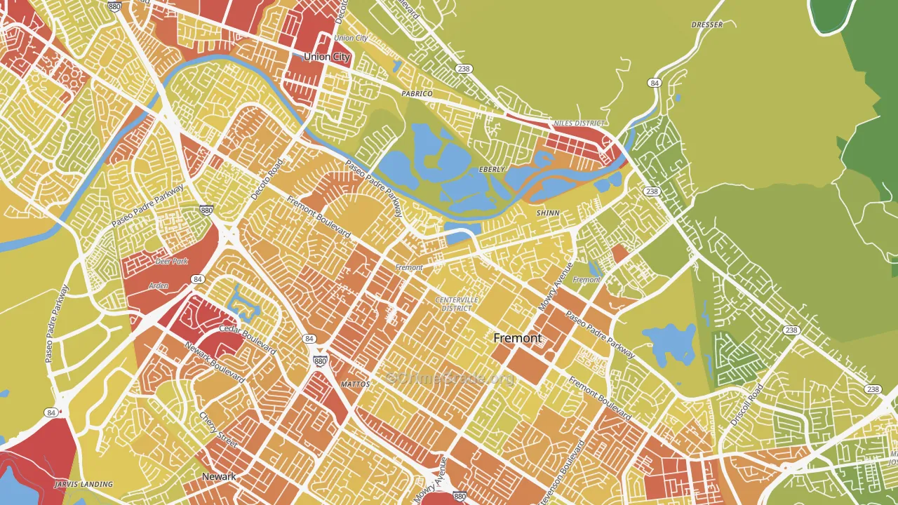 94536, CA Map of Vehicle Theft Rates