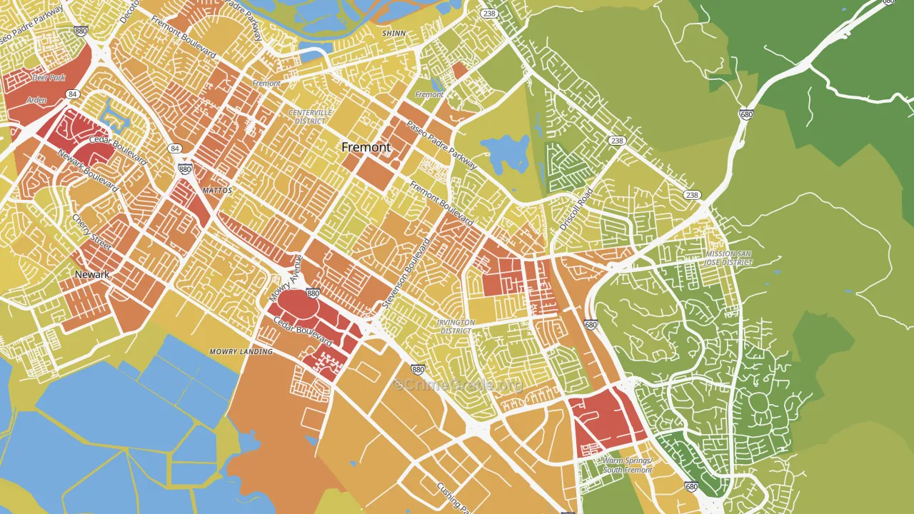 94538, CA Map of Vehicle Theft Rates