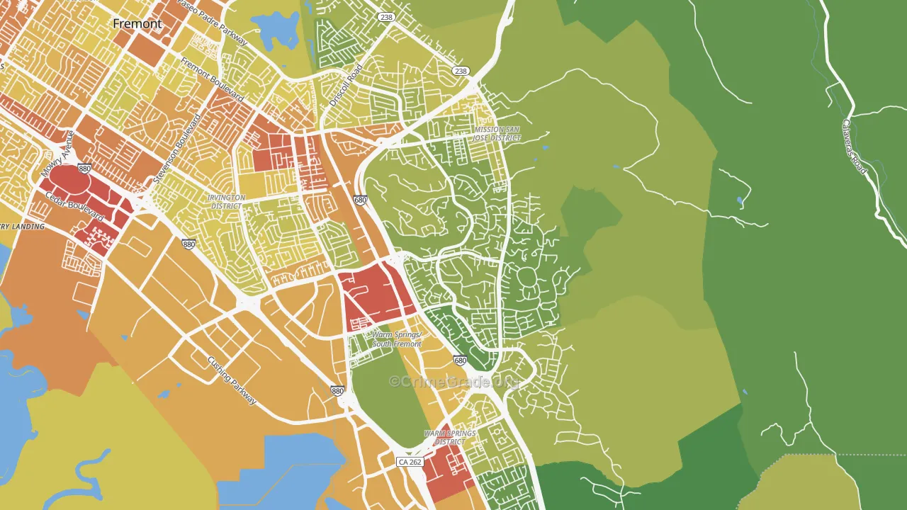 94539, CA Map of Vehicle Theft Rates