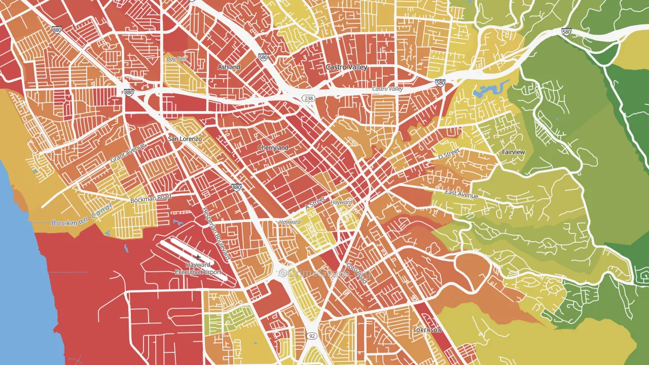 94541, CA Map of Vehicle Theft Rates