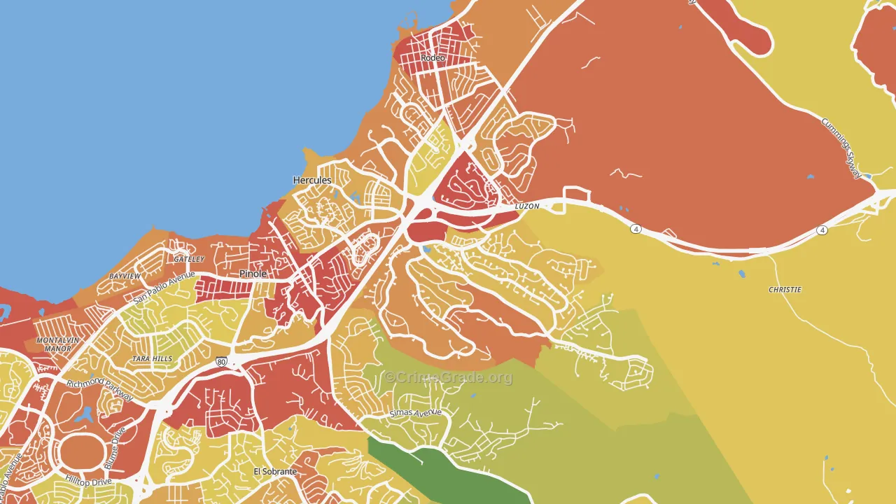 94547, CA Map of Vehicle Theft Rates