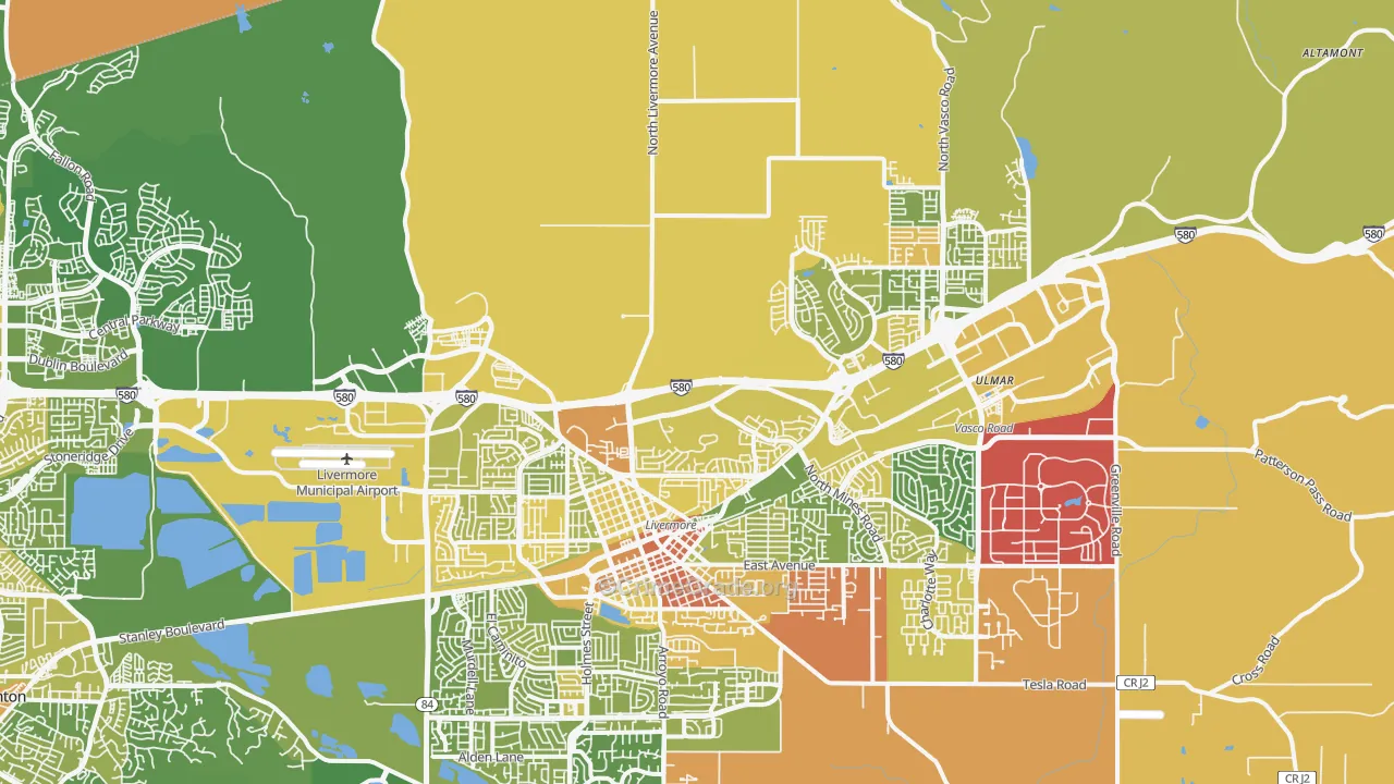 94551, CA Map of Vehicle Theft Rates