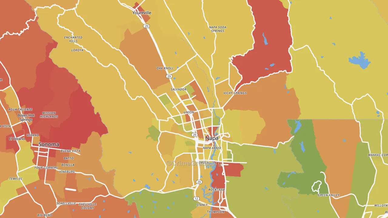 94558, CA Map of Vehicle Theft Rates