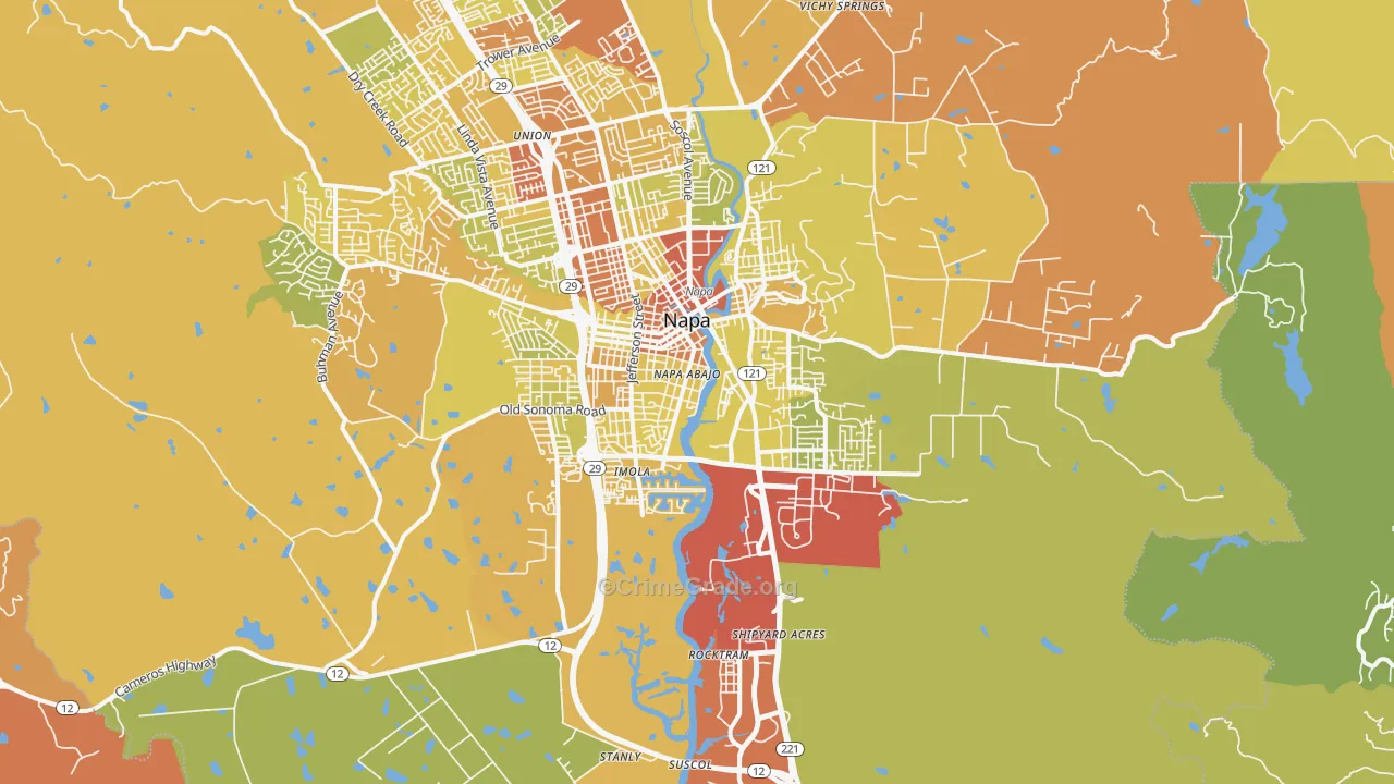 94559, CA Map of Vehicle Theft Rates