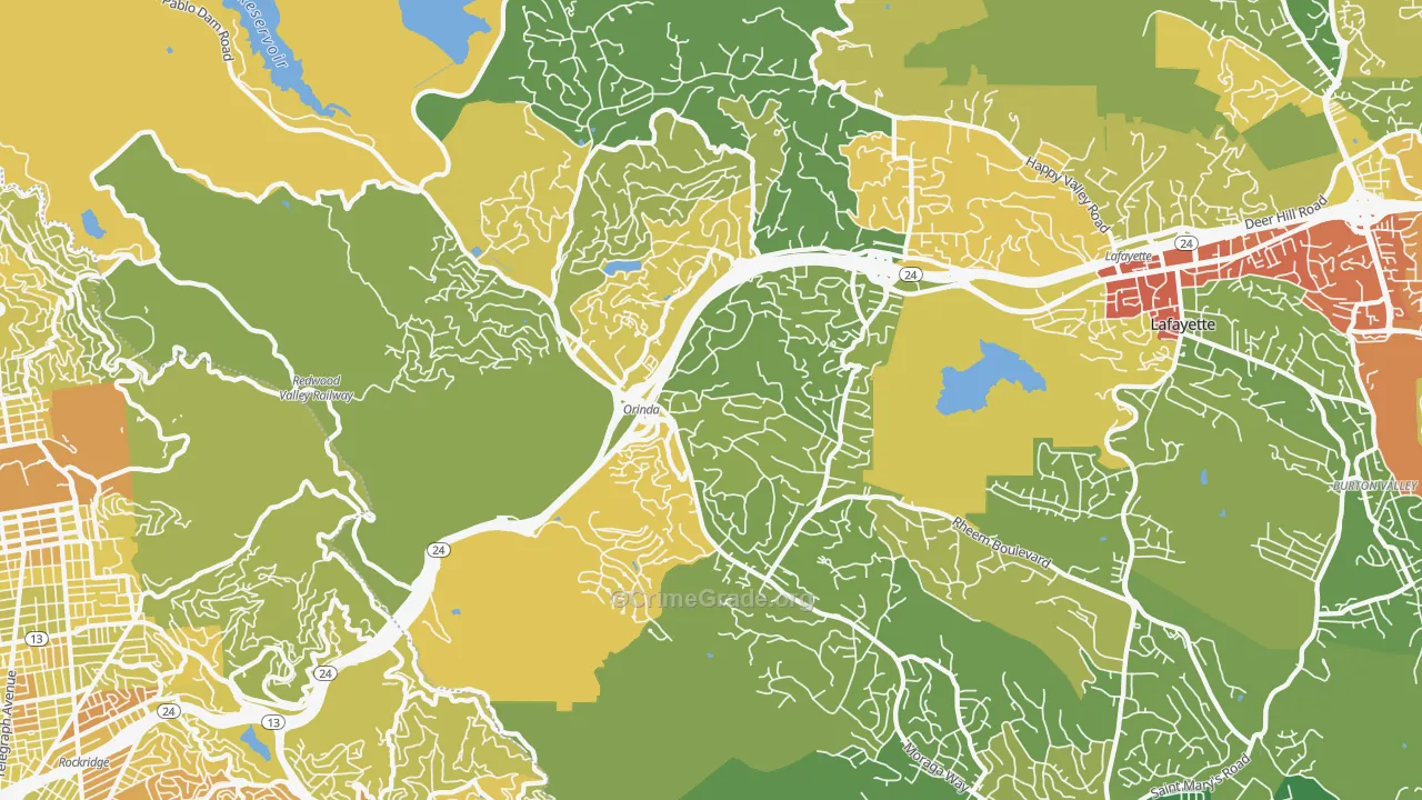 94563, CA Map of Vehicle Theft Rates