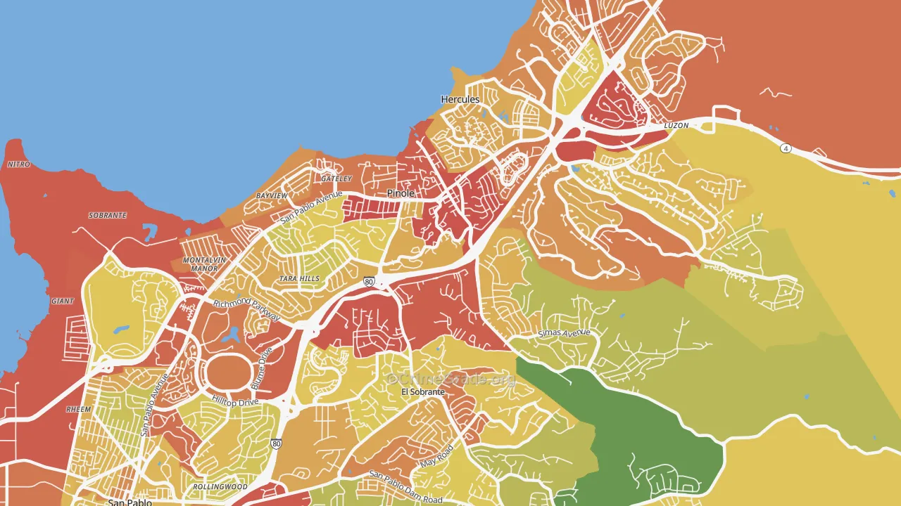94564, CA Map of Vehicle Theft Rates