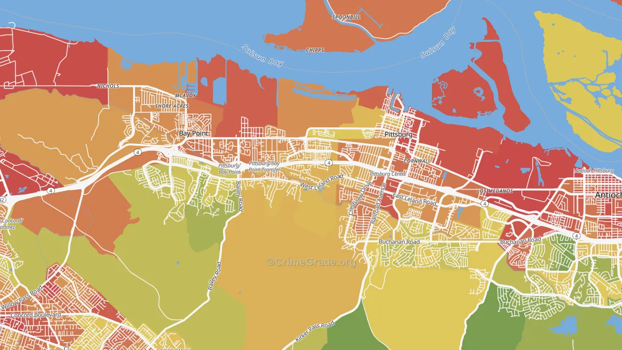 94565, CA Map of Vehicle Theft Rates