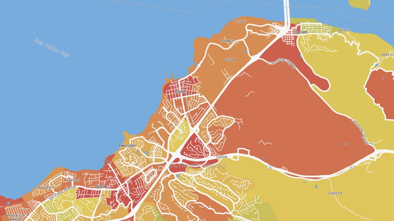 94572, CA Map of Vehicle Theft Rates
