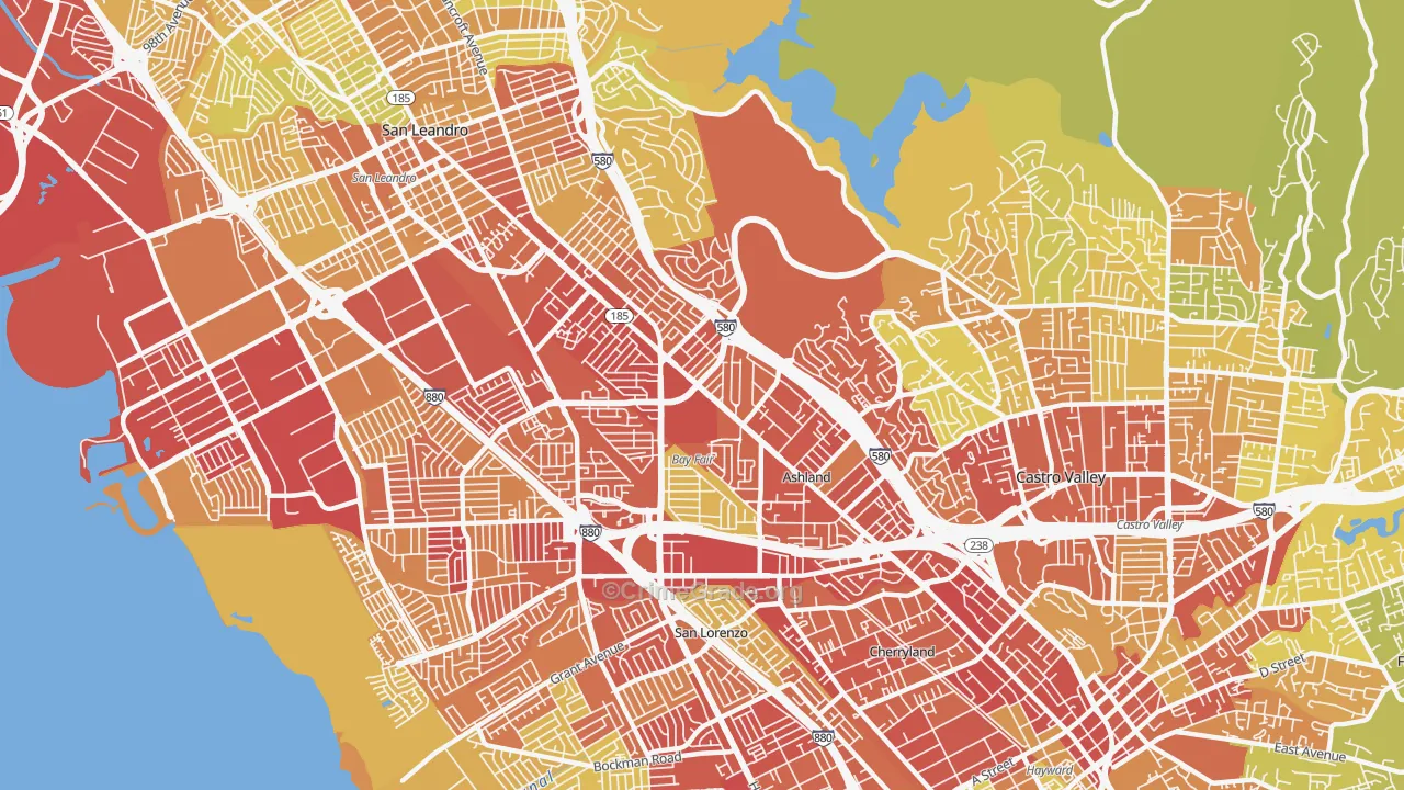 94578, CA Map of Vehicle Theft Rates
