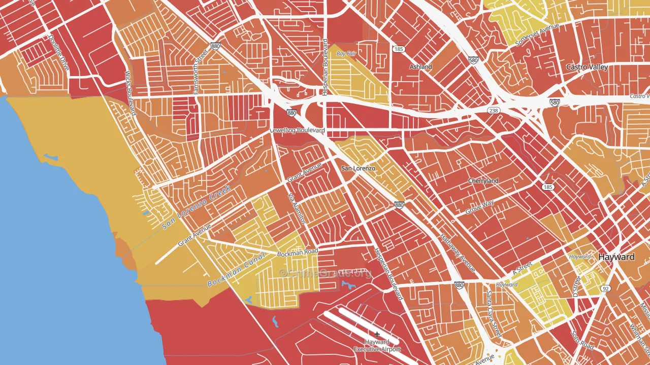 94580, CA Map of Vehicle Theft Rates