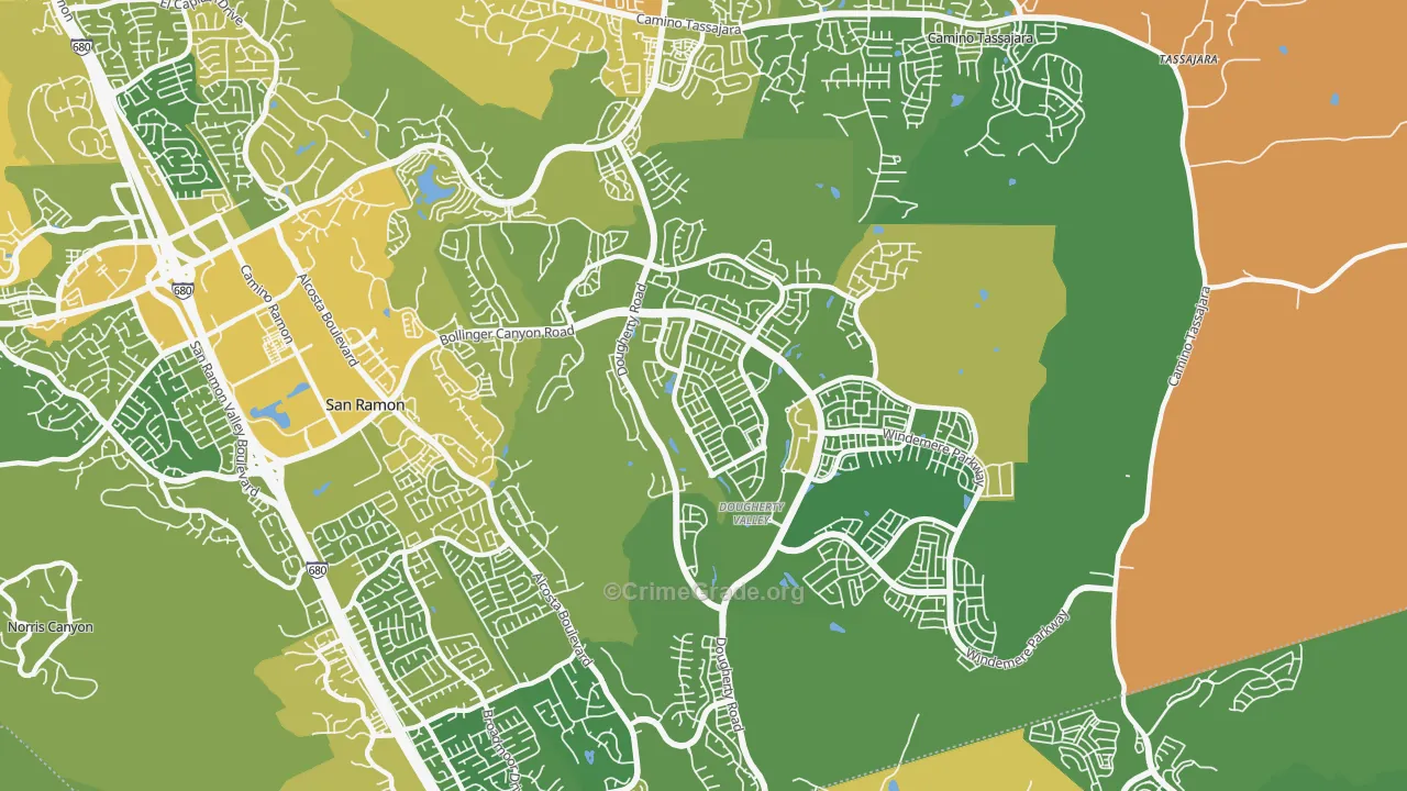 94582, CA Map of Vehicle Theft Rates