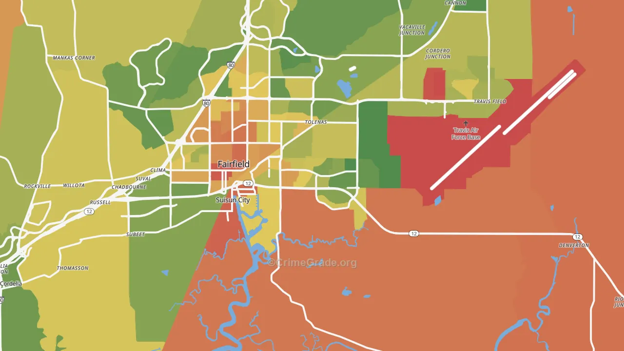 94585, CA Map of Vehicle Theft Rates