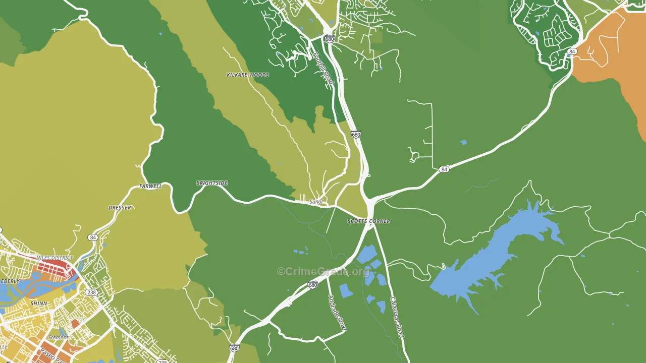 94586, CA Map of Vehicle Theft Rates
