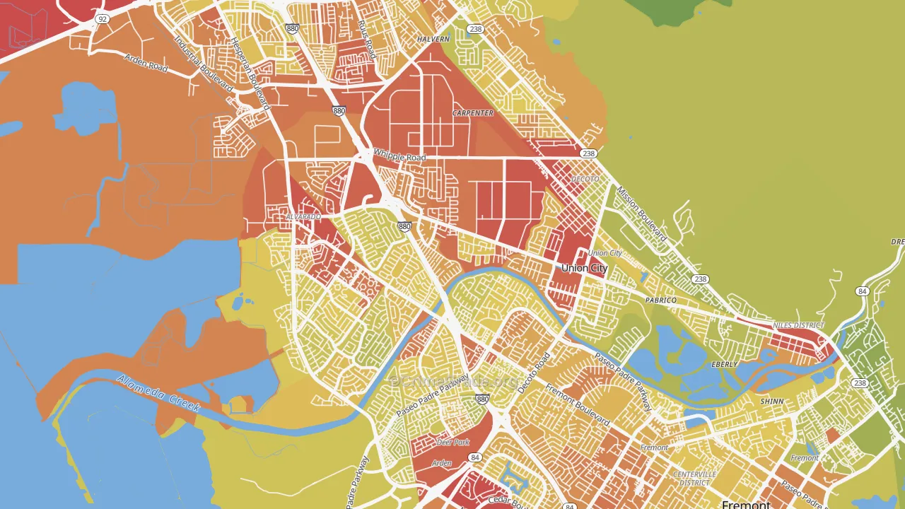 94587, CA Map of Vehicle Theft Rates