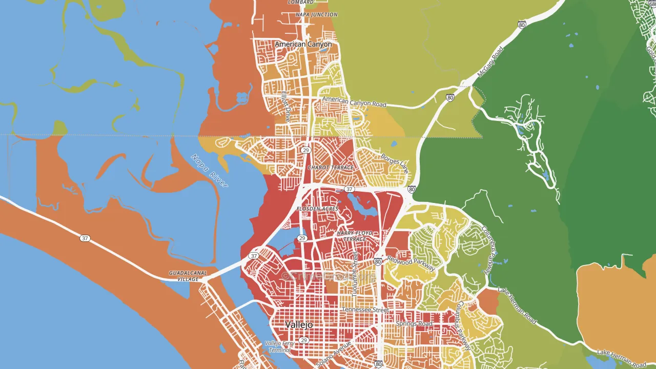 94589, CA Map of Vehicle Theft Rates