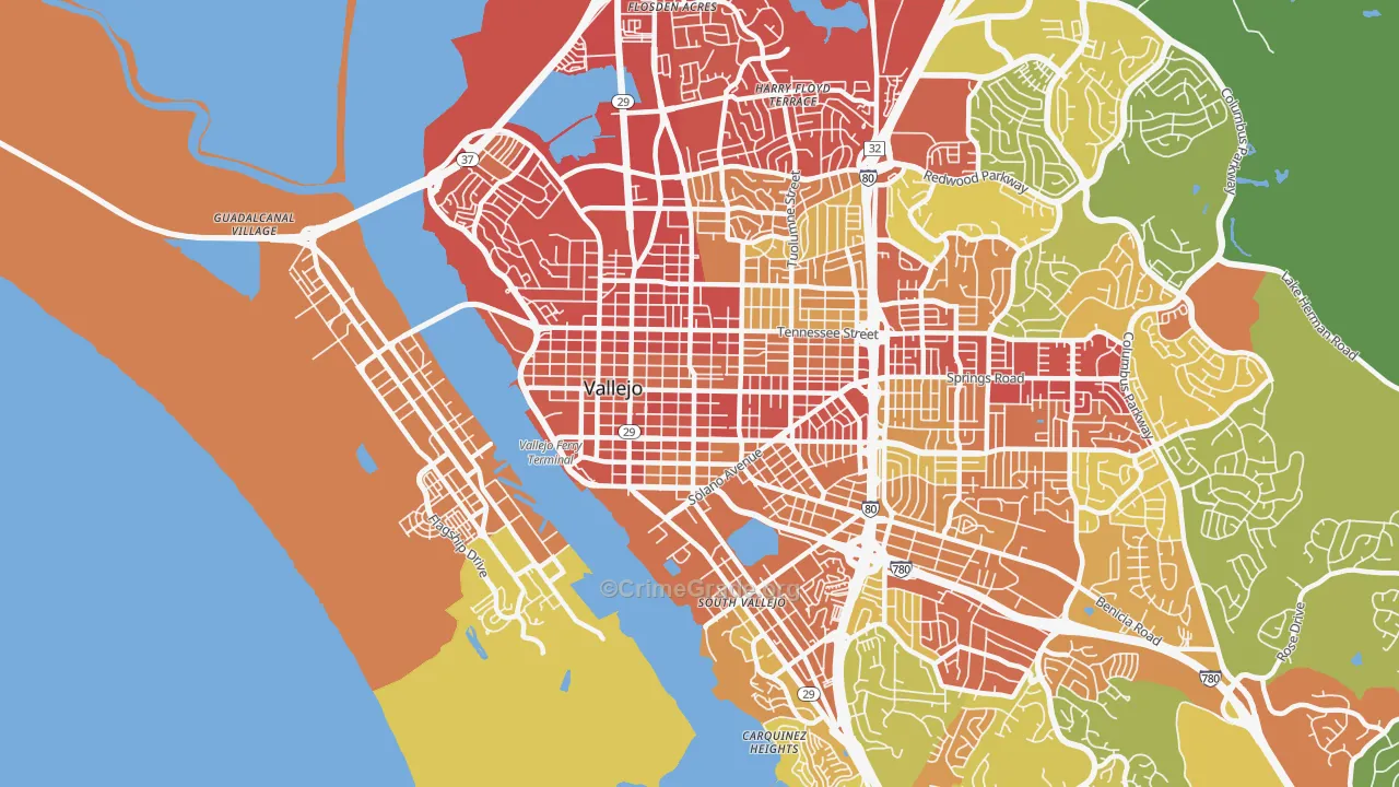 94590, CA Map of Vehicle Theft Rates