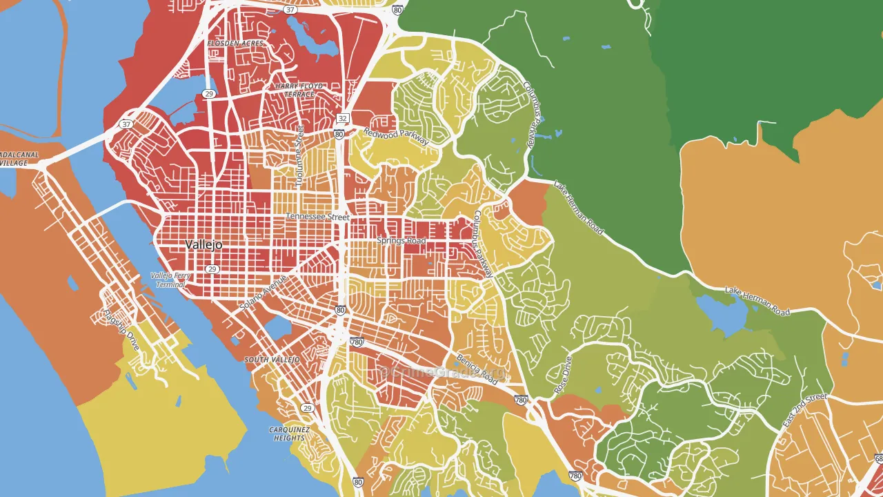 94591, CA Map of Vehicle Theft Rates