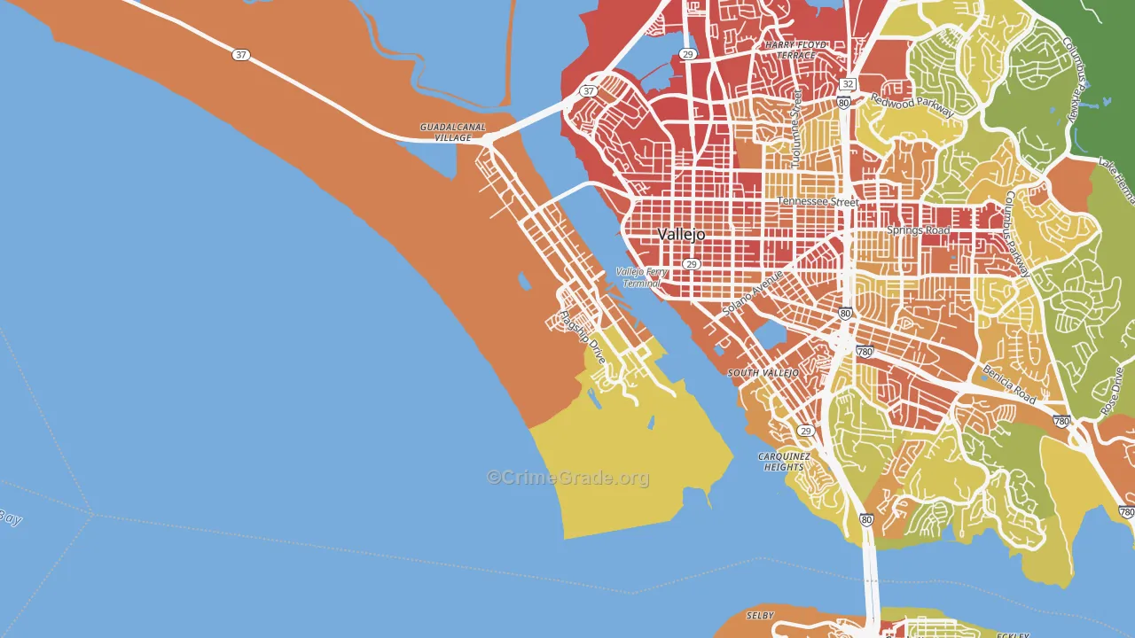 94592, CA Map of Vehicle Theft Rates
