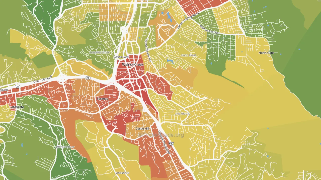 94596, CA Map of Vehicle Theft Rates