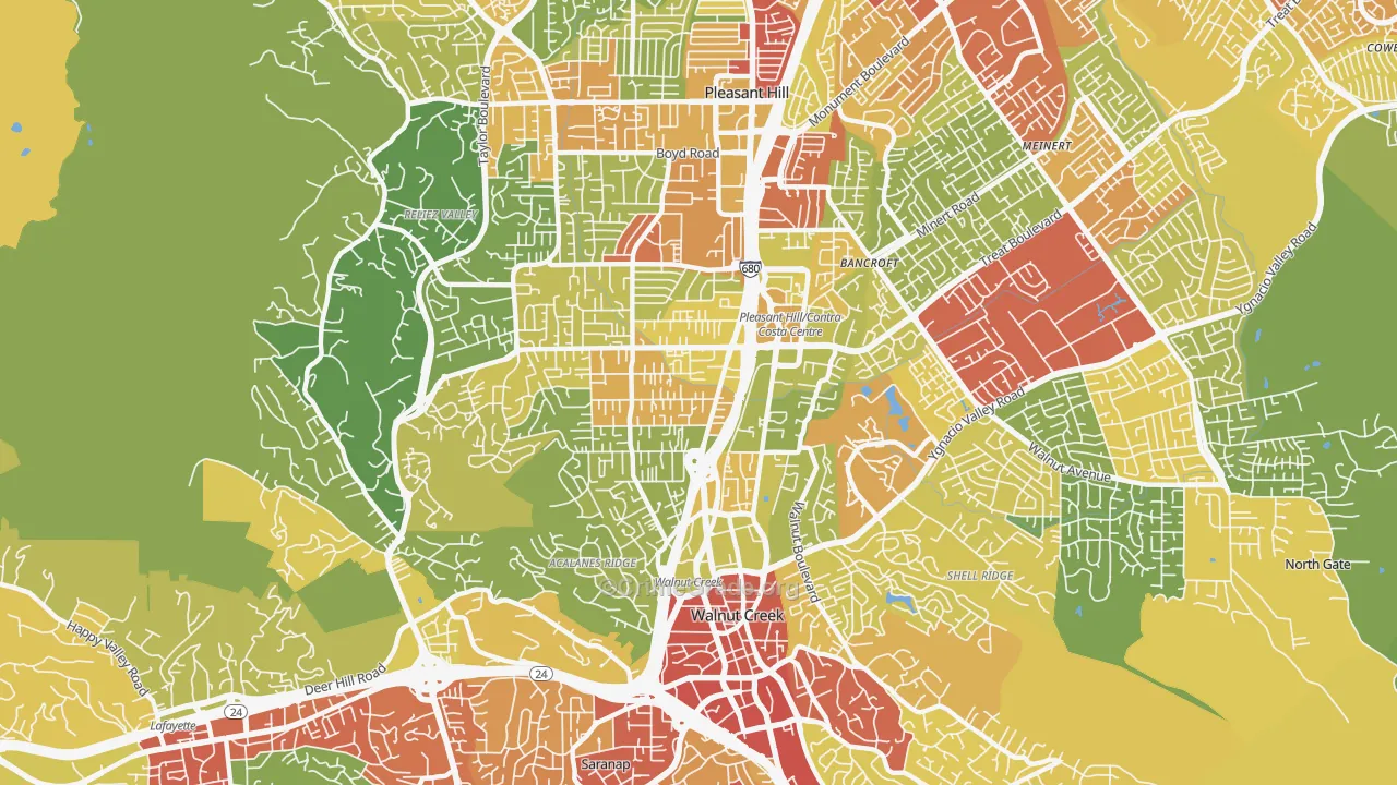 94597, CA Map of Vehicle Theft Rates
