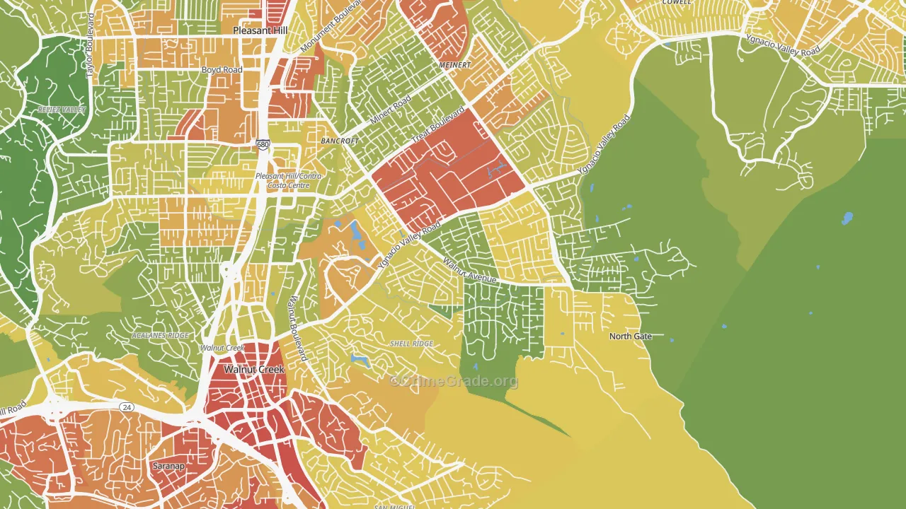 94598, CA Map of Vehicle Theft Rates