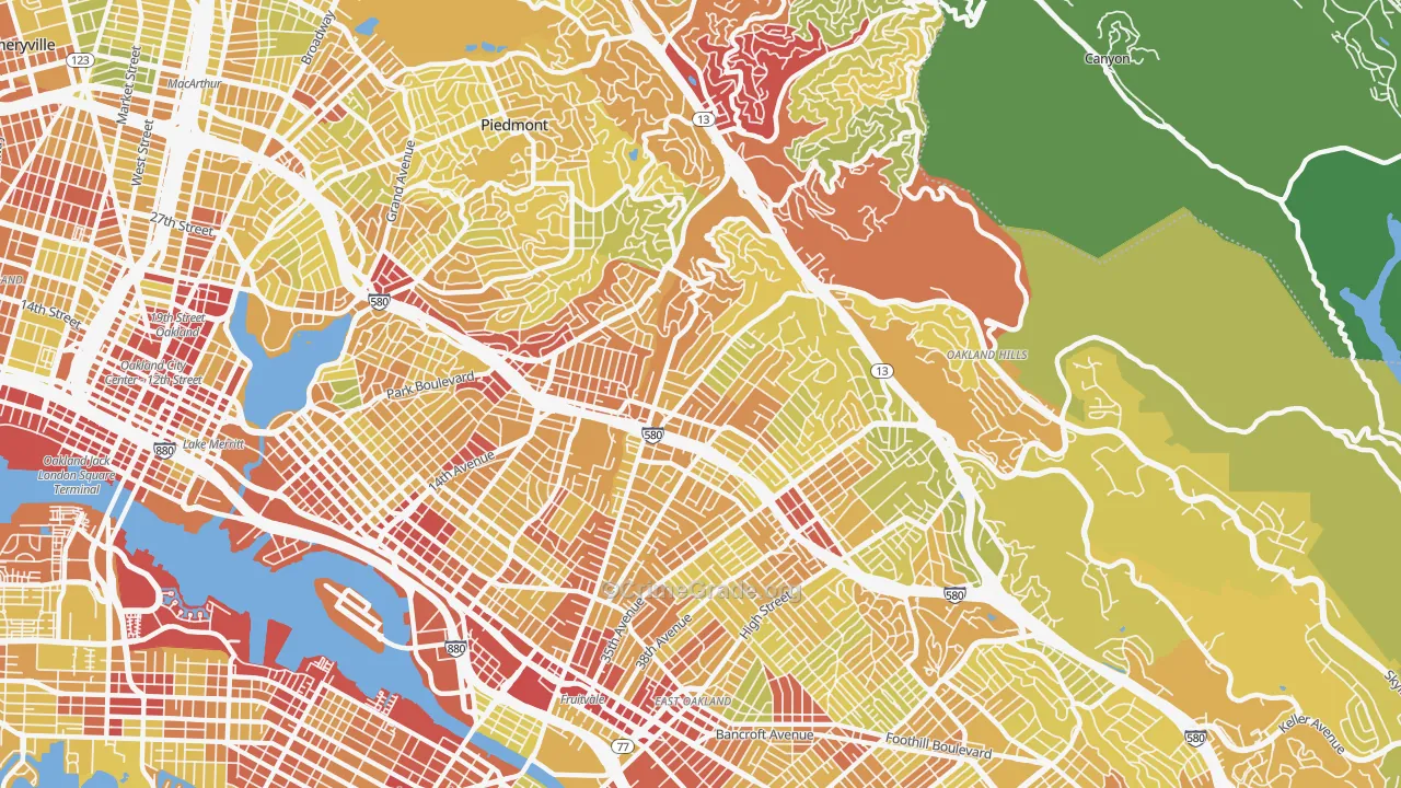 94602, CA Map of Vehicle Theft Rates