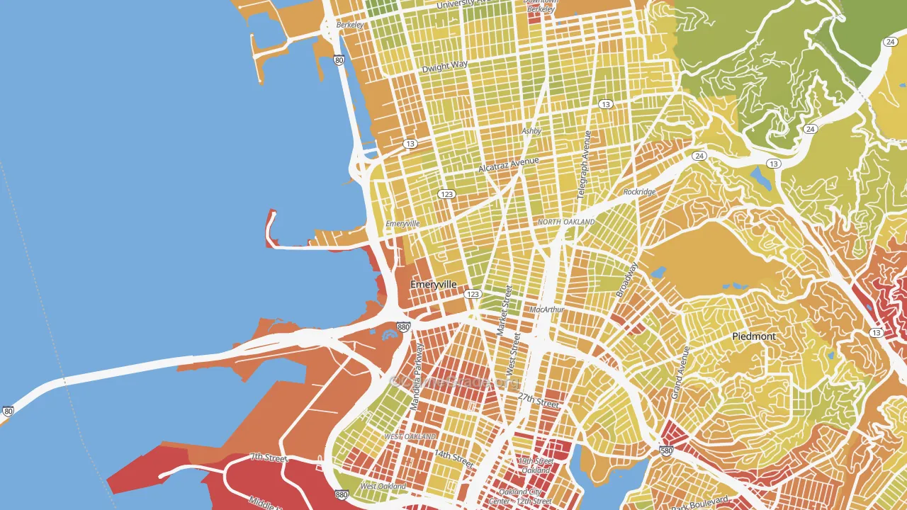 94608, CA Map of Vehicle Theft Rates