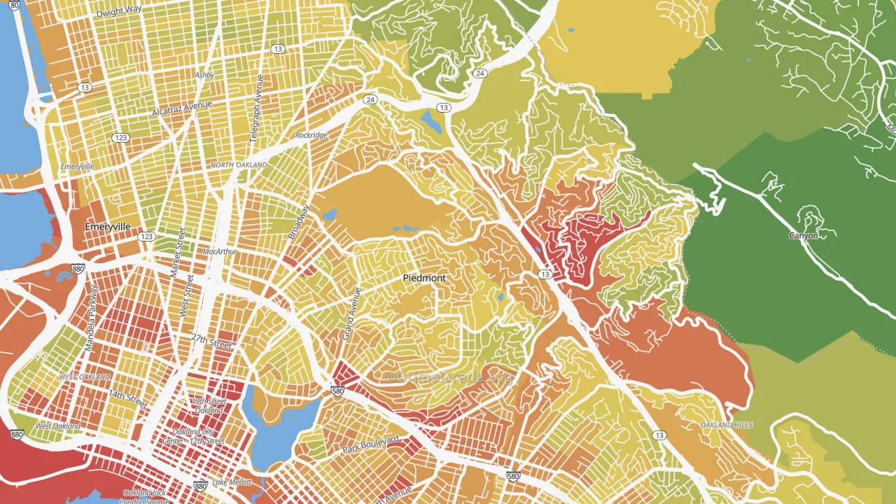 94611, CA Map of Vehicle Theft Rates
